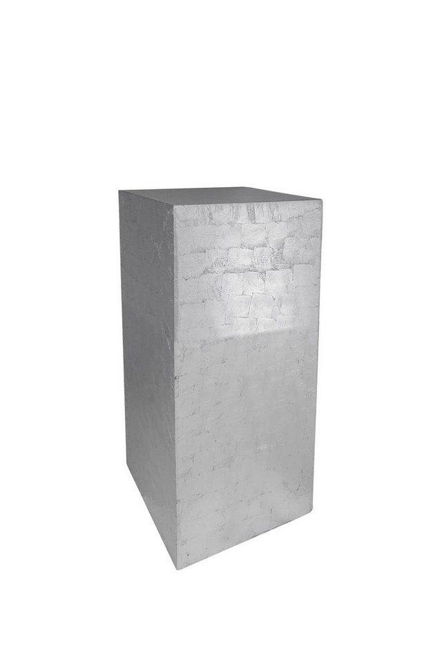 VIVANNO Blumenständer Podest Säule Fiberglas, Silber Hochglanz - 30x30x60 cm von VIVANNO