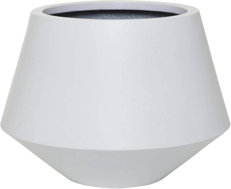 VIVANNO Blumentopf Fiberglas BERBELIT Rund - Weiß Matt (1 St), 42x30 cm von VIVANNO