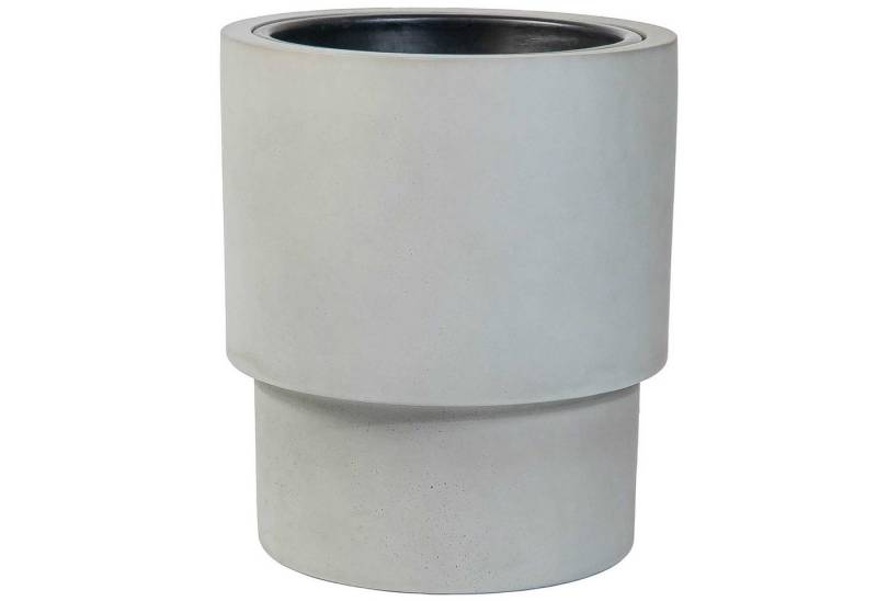 VIVANNO Blumentopf Fiberglas ESCADA Rund - Grau Beton-Design (1 St), 35x40 cm von VIVANNO