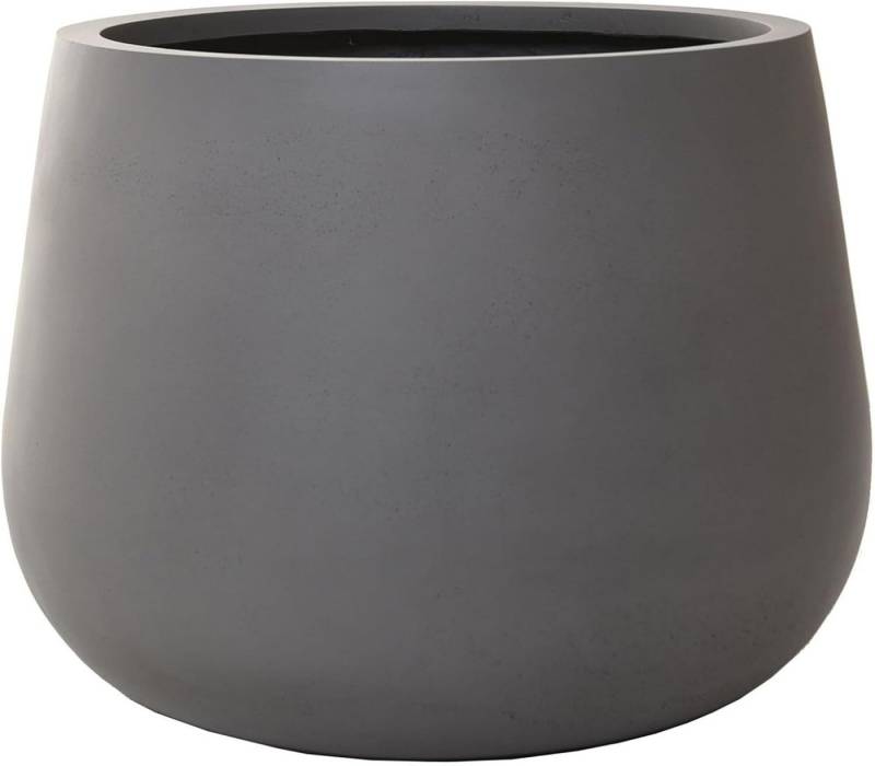 VIVANNO Blumentopf Fiberglas GIRAR Rund - Grau Beton-Design (1 St), 49x37 cm von VIVANNO