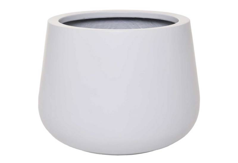 VIVANNO Blumentopf Fiberglas GIRAR Rund - Weiß Matt (1 St), 36x28 cm von VIVANNO