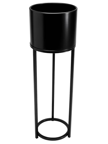 VIVANNO Blumentopf auf Ständer mit Beinen Füßen Gestell Elevate Round Schwarz (79x25 cm) von VIVANNO