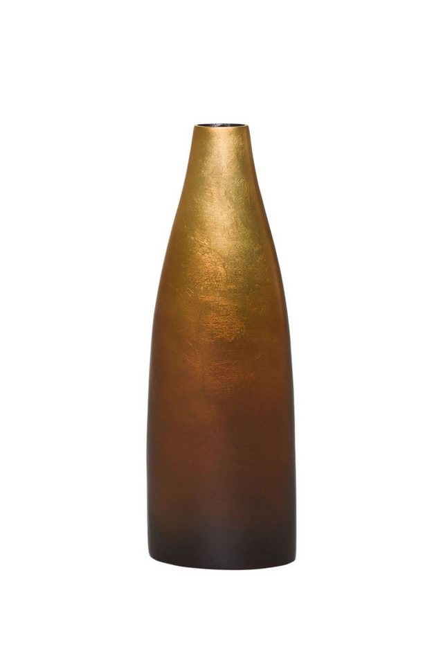 VIVANNO Bodenvase Bodenvase Standvase Fiberglas Gold/Braun ACCENT - 14x8x41 cm von VIVANNO
