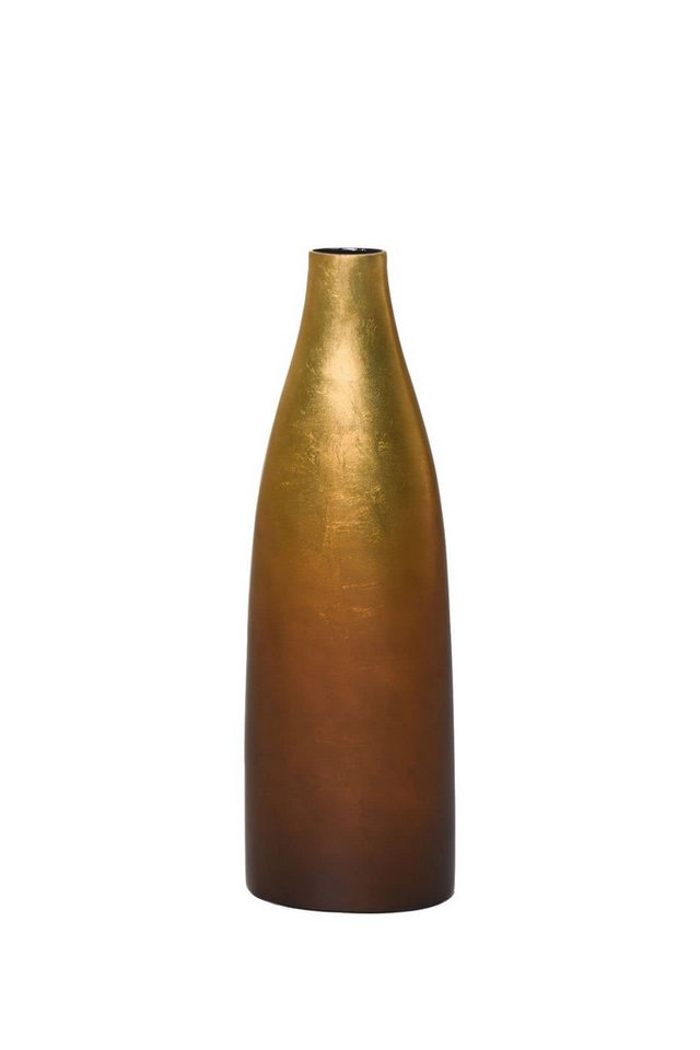 VIVANNO Bodenvase Bodenvase Standvase Fiberglas Gold/Braun ACCENT - 18x9x56 cm von VIVANNO