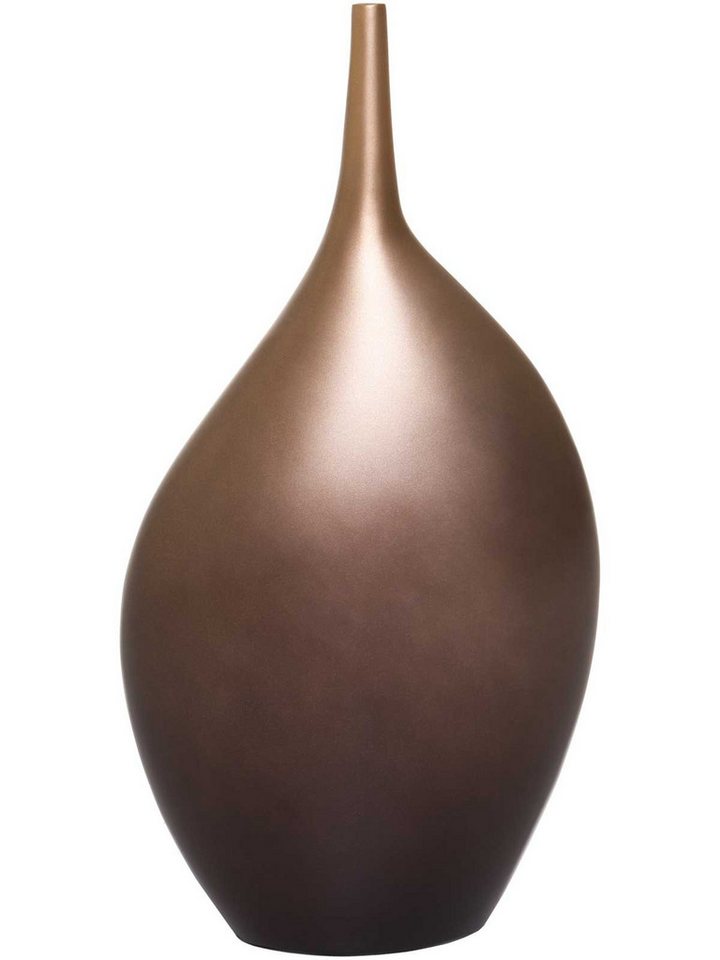 VIVANNO Bodenvase Fiberglas NOBRE Rund - Bronze Matt (1 St), 24x14x48 cm von VIVANNO