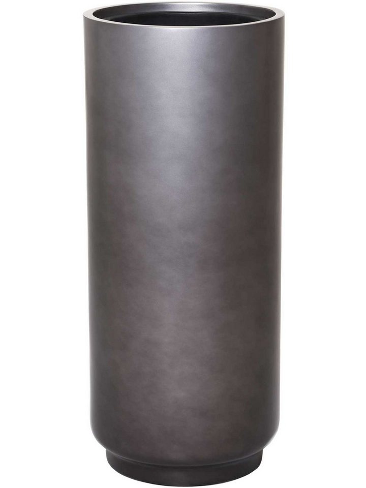 VIVANNO Pflanzkübel Fiberglas ESTABLE Säule - Silber Seidenmatt (1 St), 34x34x80 cm von VIVANNO