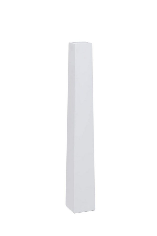 VIVANNO Bodenwindlicht Fiberglas OBELISK Säule - Weiß Matt (1 St), 11x11x80 cm von VIVANNO