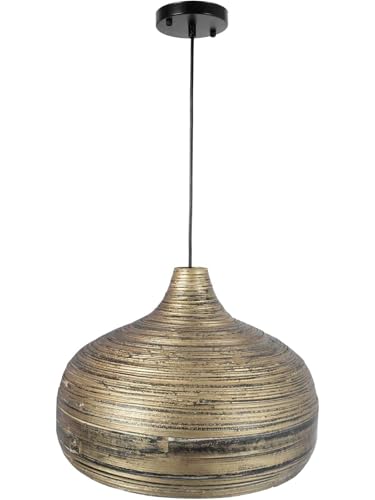 VIVANNO Deckenlampe Deckenleuchte Bambus SOLARI 43x30 cm schwarz gold von VIVANNO