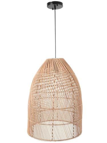 VIVANNO Deckenlampe Deckenleuchte Rattan PURE 40x53 cm beige natur von VIVANNO