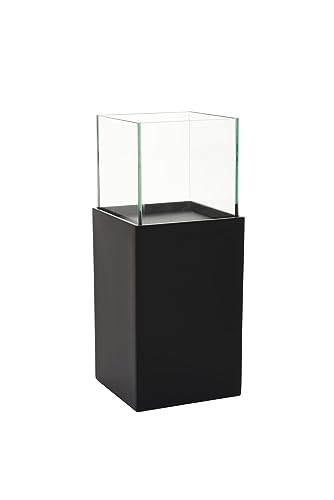 VIVANNO Deko-Windlicht Kerzenhalter Laterne Vier-Eckig CANDELITA - Schwarz Matt 20x20x45 von VIVANNO