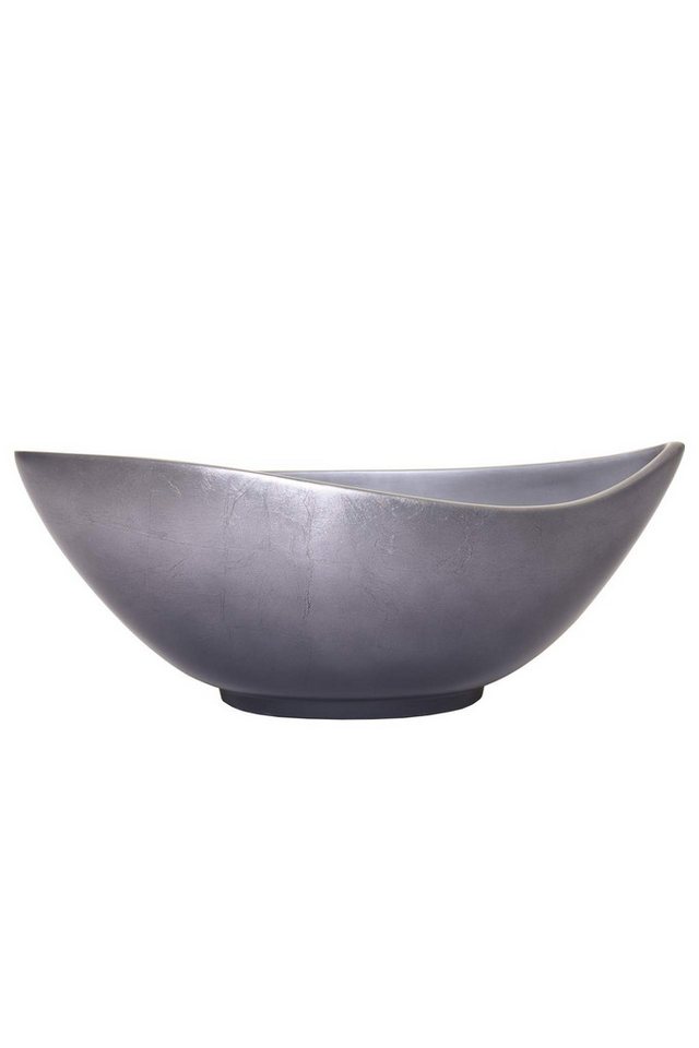 VIVANNO Dekoschale Dekoschale Schale Pflanzschale MONDANA Silber-Anthrazit Seidenmatt von VIVANNO