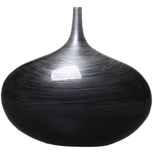 VIVANNO Dekovase Tischvase Fiberglas BELEZA 36x15x33 cm Schwarz Silber VIVANNO Dekovase Tischvase Fiberglas BELEZA 36x15x33 cm Schwarz Silber von VIVANNO