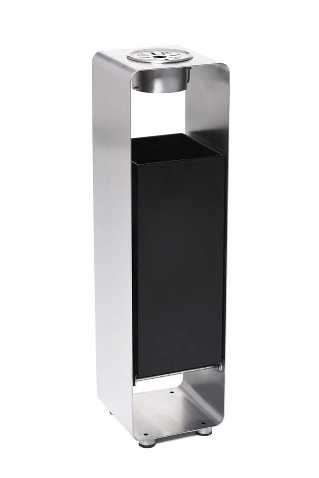 VIVANNO Mülleimer mit Ascher Edelstahl BASURA Silber Schwarz 19x19x73 cm VIVANNO Mülleimer mit Ascher Edelstahl BASURA Silber Schwarz 19x19x73 cm von VIVANNO