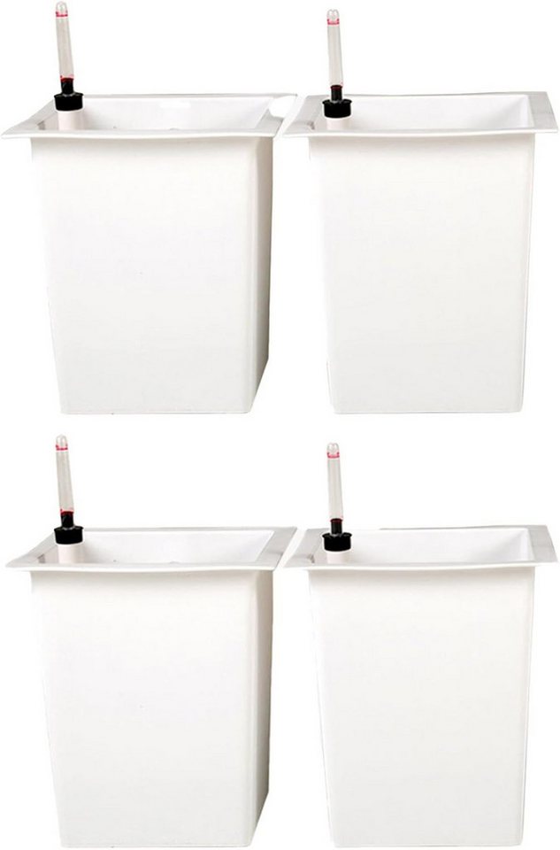 VIVANNO Pflanzeinsatz Kunststoff EINSATZ Bewässerung Konisch - Weiß Matt (Set, 4 St), 29x29x32 cm von VIVANNO