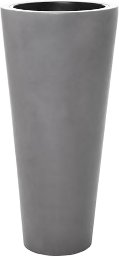VIVANNO Pflanzkübel Blumenkübel Fiberglas Beton-Design grau Rondo Classico - 100 x 47 cm von VIVANNO