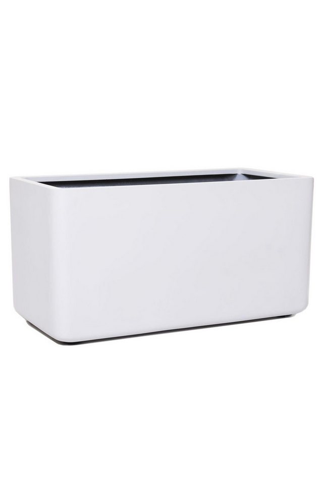 VIVANNO Pflanzkübel Blumenkübel Fiberglas Weiß Matt MAXI ROUND 80x40x40 cm von VIVANNO
