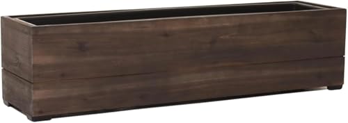 VIVANNO Pflanzkübel Blumenkübel Holz KAJIX mit Einsatz 82x21x21 cm Dunkelbraun von VIVANNO