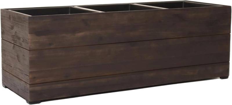 VIVANNO Pflanzkübel Blumenkübel Holz MAXI mit Einsatz dunkelbraun 91x33x35 cm von VIVANNO