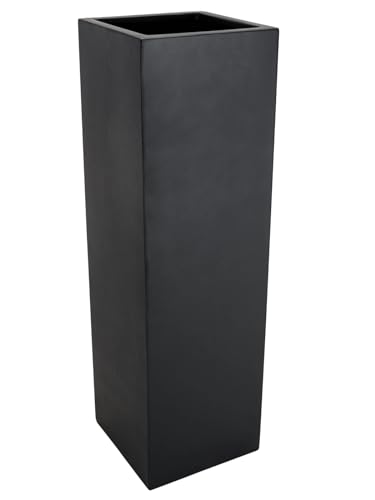 VIVANNO Pflanzkübel Blumenkübel Übertopf Säule Fiberglas Anthrazit Block 100x30x30 von VIVANNO