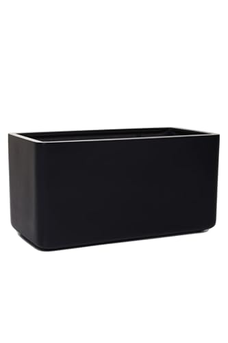 VIVANNO Pflanzkübel Blumenkübel mit Rollen Maxi Round 80x40x40 - Schwarz Matt VIVANNO Pflanzkübel Blumenkübel mit Rollen Maxi Round 80x40x40 - Schwarz Matt von VIVANNO