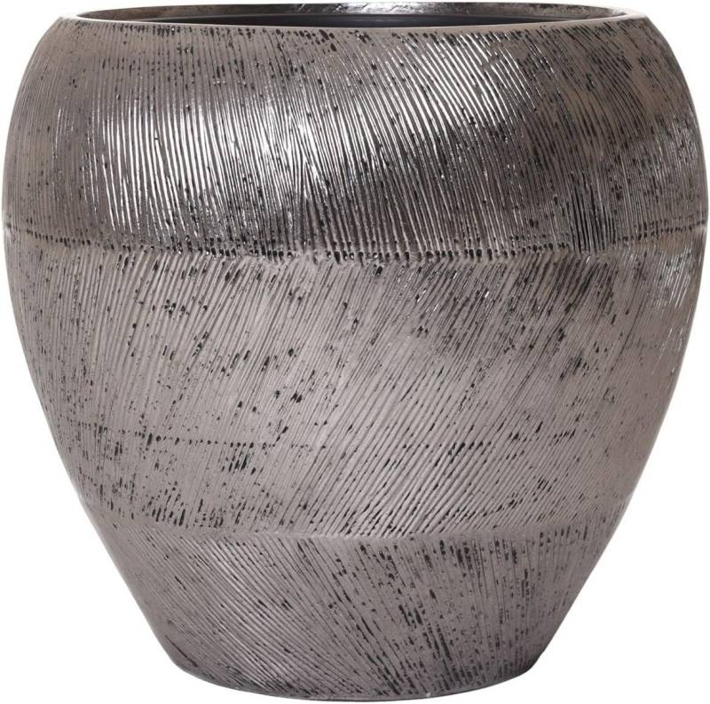 VIVANNO Blumentopf Fiberglas TEMPEST Rund - Silber Mit Muster (1 St), 45x41 cm VIVANNO Blumentopf Fiberglas TEMPEST Rund - Silber Mit Muster (1 St), 45x41 cm von VIVANNO