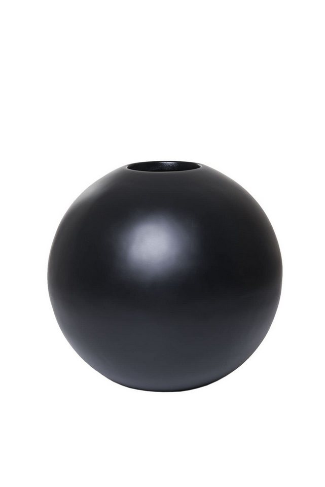 VIVANNO Pflanzkübel Blumentopf Pflanztopf rund Fiberglas GLOBO Schwarz Matt - 40x38 cm von VIVANNO