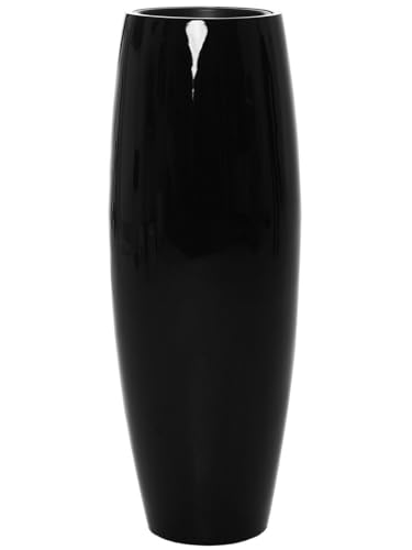 VIVANNO Pflanzkübel Bodenvase Fiberglas Magnum Schwarz Hochglanz - 80x23 von VIVANNO