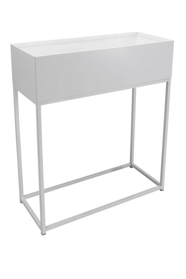 VIVANNO Pflanzkübel Dekobox Pflanzbox pulverb. Stahlblech Style", Weiß Matt - 60x25x78" von VIVANNO