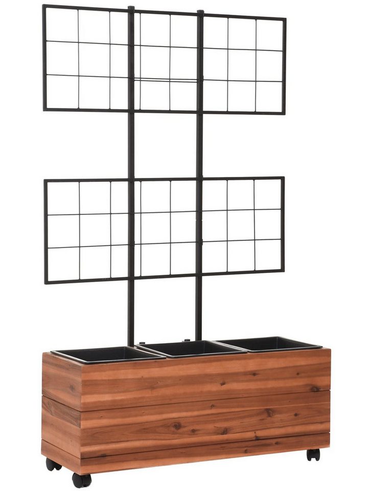 VIVANNO Pflanzkübel Holz ESPALIER Kasten - Braun (1 St), 80x28x134 cm von VIVANNO