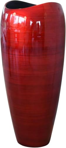 VIVANNO Pflanzkübel Pflanzgefäß Bodenvase exklusiv Deluxe Rot Schwarz Hochglanz 81 x 37 cm von VIVANNO