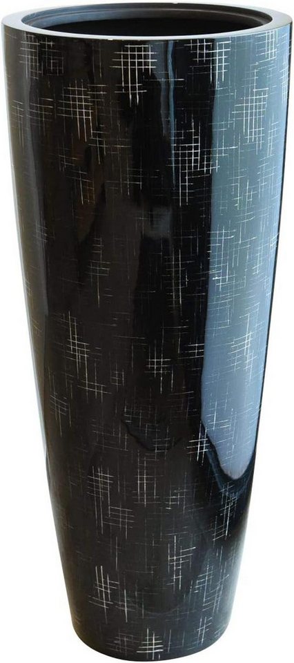 VIVANNO Pflanzkübel Pflanzgefäß exklusiv "Metro", Schwarz Hochglanz 42x42x100 cm von VIVANNO