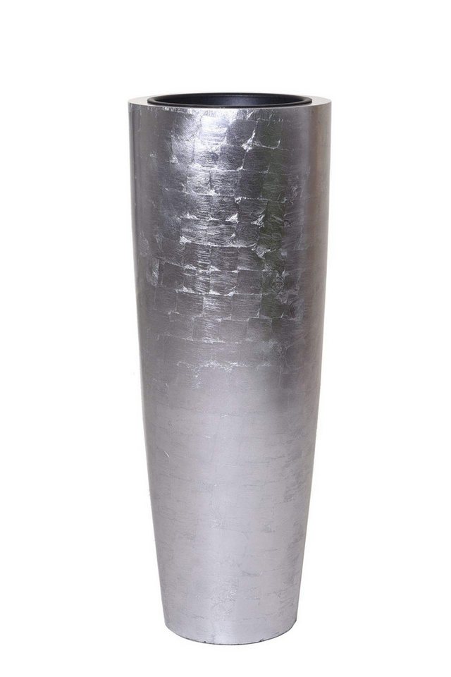 VIVANNO Pflanzkübel Pflanzkübel Pflanzgefäß exklusiv edel PILA Silber Hochglanz - 37x100 von VIVANNO