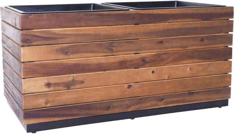 VIVANNO Pflanzkübel Holz MAXI Kasten, Braun Gestreift 85x43x41 cm von VIVANNO