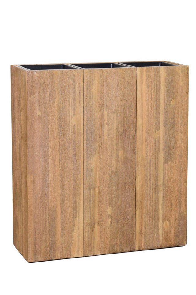 VIVANNO Pflanzkübel Pflanzkübel Raumteiler Sichtschutz Holz ELEMENTO Braun - 64x25x75 cm von VIVANNO