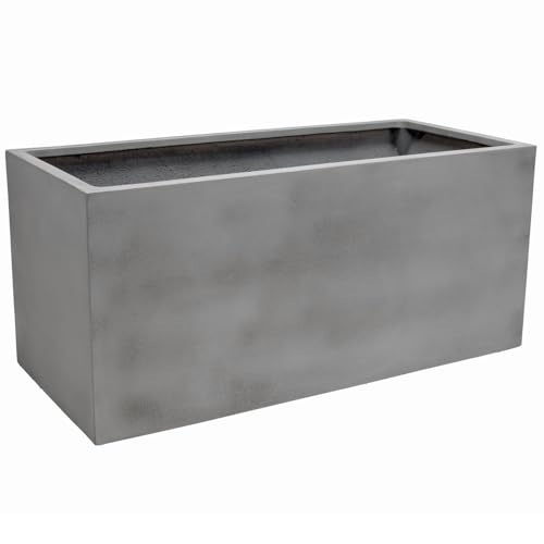 VIVANNO Pflanzkübel Pflanztrog Maxi Fiberglas 30x60x30 cm - Robuster Blumenkübel, wetterfest und frostsicher, ideal für Innen- und Außenbereich von VIVANNO
