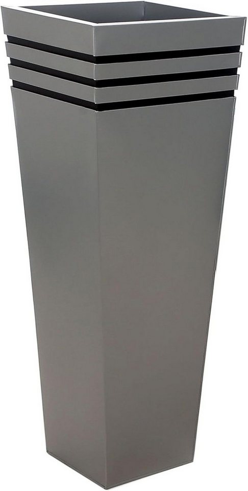 VIVANNO Pflanzkübel Zink NEW CLASSIC Säule - Silber Matt (1 St), 40x40x105 cm von VIVANNO