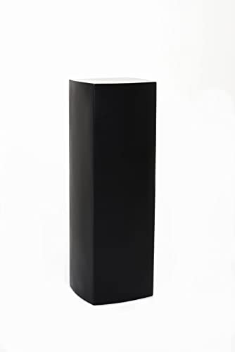VIVANNO Podest Deko-Säule Stele Blumenständer Fiberglas Schwarz matt 34x34x100 von VIVANNO