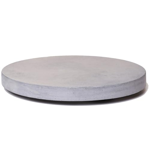 VIVANNO Untersetzer mit Rollen Pflanzenroller rund Kunststein Movo Grau - 4 x 36 cm von VIVANNO