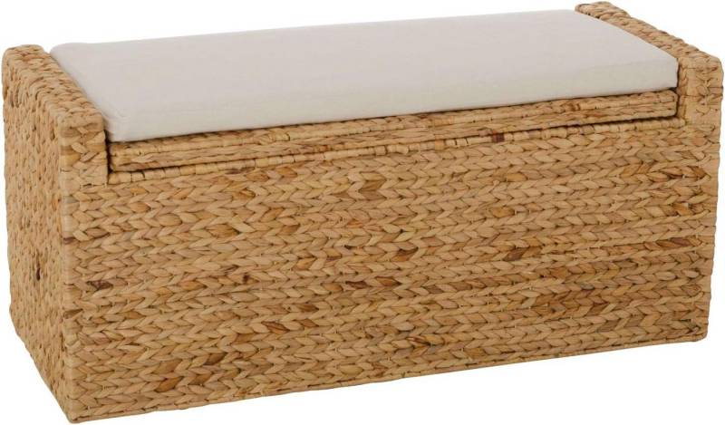 VIVANNO Truhenbank Wasserhyazinthe COMBO Rechteckig - Natur Geflochten (1-St), 100x40x45 cm von VIVANNO