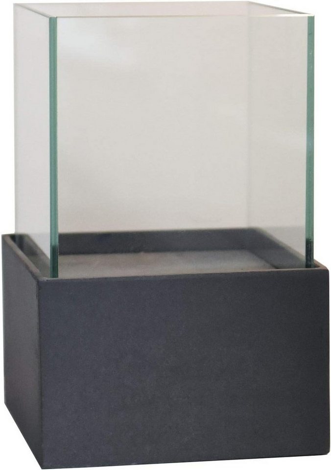 VIVANNO Windlicht Deko- Kerzenhalter viereckig CANDELITA Anthrazit 20x20x29 cm von VIVANNO