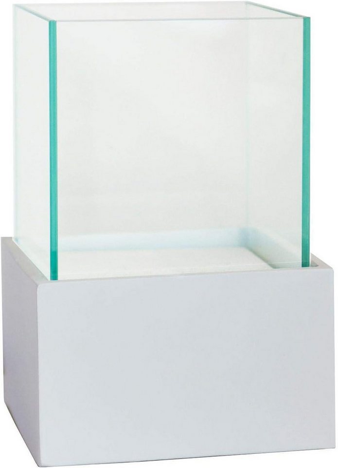 VIVANNO Windlicht Deko- Kerzenhalter viereckig CANDELITA Weiß Matt 20x20x29 cm von VIVANNO