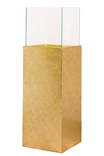 Windlicht-Säule Kerzenständer Deko-Laterne Candela Gold Hochglanz 80 cm hoch von VIVANNO