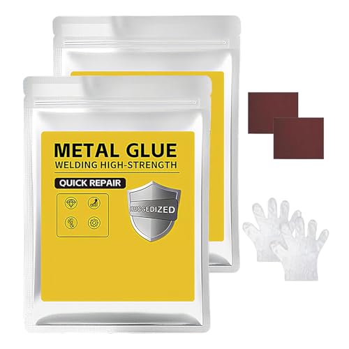 Plastikstahl-Eisenkleber, Hochfester Schweißkleber für Metall, Leistungsstarkes hitzebeständiges Rohr-Dichtmittel, Epoxidharz zur Reparatur von Leckagen für Glas und Keramik (Grau, 2 Stück) von VIVBCLI