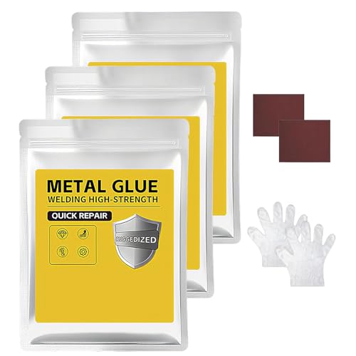 Plastikstahl-Eisenkleber, Hochfester Schweißkleber für Metall, Leistungsstarkes hitzebeständiges Rohr-Dichtmittel, Epoxidharz zur Reparatur von Leckagen für Glas und Keramik (Grau, 3 Stück) von VIVBCLI