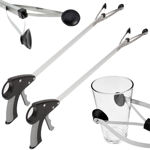 Vive Greifzange mit Saugnapf, 81,3 cm (2 Stück) – Greifwerkzeug für ältere Menschen, strapazierfähig, für Senioren, Müll, Stäbchen, Streupicker oben, extra langer Griff und praktische von Vive