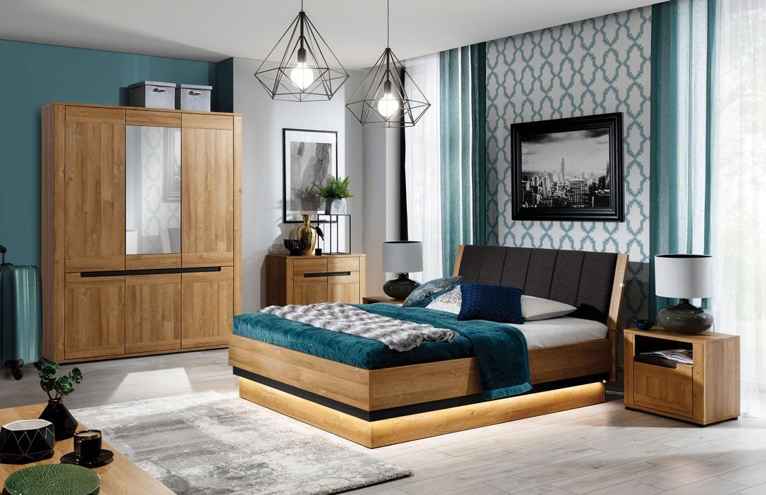 VIVENTE Möbel Bettgestell YORK in Eiche / anthrazit Bettkasten Lattenrost 160 x 200 cm Kopfteil VIVENTE Möbel Bettgestell YORK in Eiche / anthrazit Bettkasten Lattenrost 160 x 200 cm Kopfteil von VIVENTE Möbel