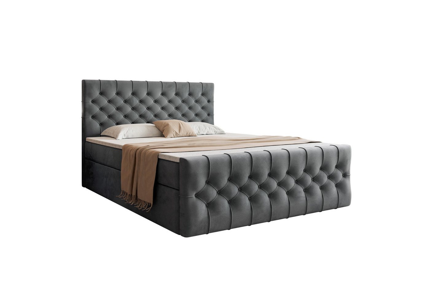 VIVENTE Möbel Boxspringbett OXFORD eleganter Samt Bezugstoff MAGIC VELVET Chesterfield Steppung VIVENTE Möbel Boxspringbett OXFORD eleganter Samt Bezugstoff MAGIC VELVET Chesterfield Steppung von VIVENTE Möbel