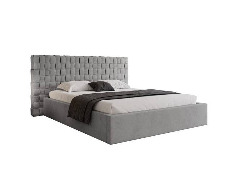 VIVENTE Möbel Polsterbett CASCADA elegantem Samt Bezugstoff MAGIC VELVET, Lattenrost 32 Lamellen (Breiten 120/140/160/180/200 cm), mit großem Bettkasten in versch. Breiten und Farben von VIVENTE Möbel