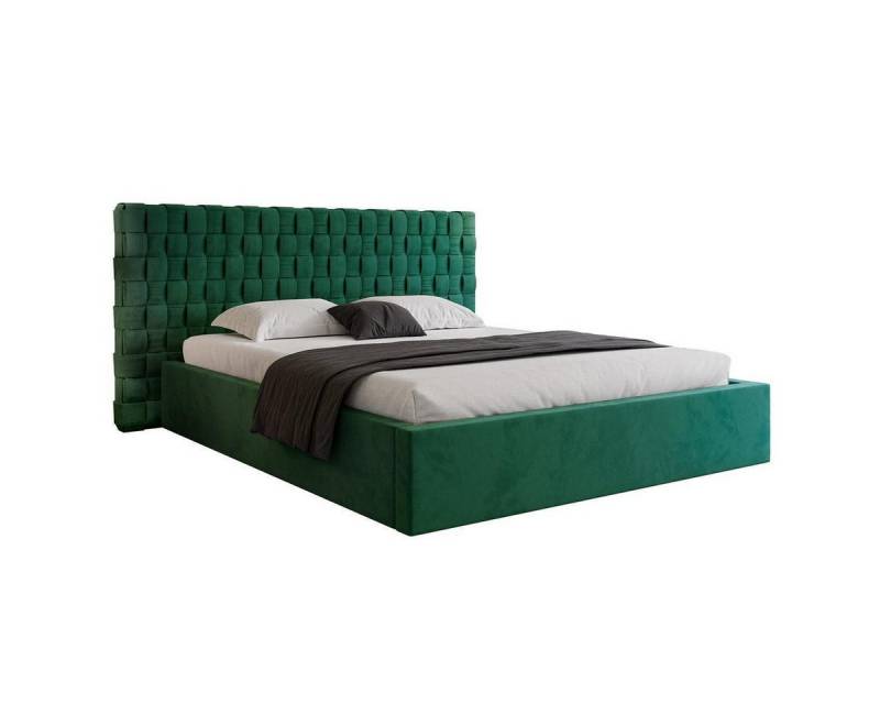 VIVENTE Möbel Polsterbett CASCADA elegantem Samt Bezugstoff MAGIC VELVET, Lattenrost 32 Lamellen (Breiten 120/140/160/180/200 cm), mit großem Bettkasten in versch. Breiten und Farben von VIVENTE Möbel