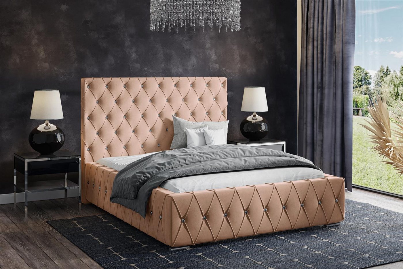 VIVENTE Möbel Polsterbett LORD Samt Bezugstoff MAGIC VELVET, Bettkasten Lattenrost 32 Lamellen, mit großem Bettkasten in versch. Breiten und Farben VIVENTE Möbel Polsterbett LORD Samt Bezugstoff MAGIC VELVET, Bettkasten Lattenrost 32 Lamellen, mit großem Bettkasten in versch. Breiten und Farben von VIVENTE Möbel